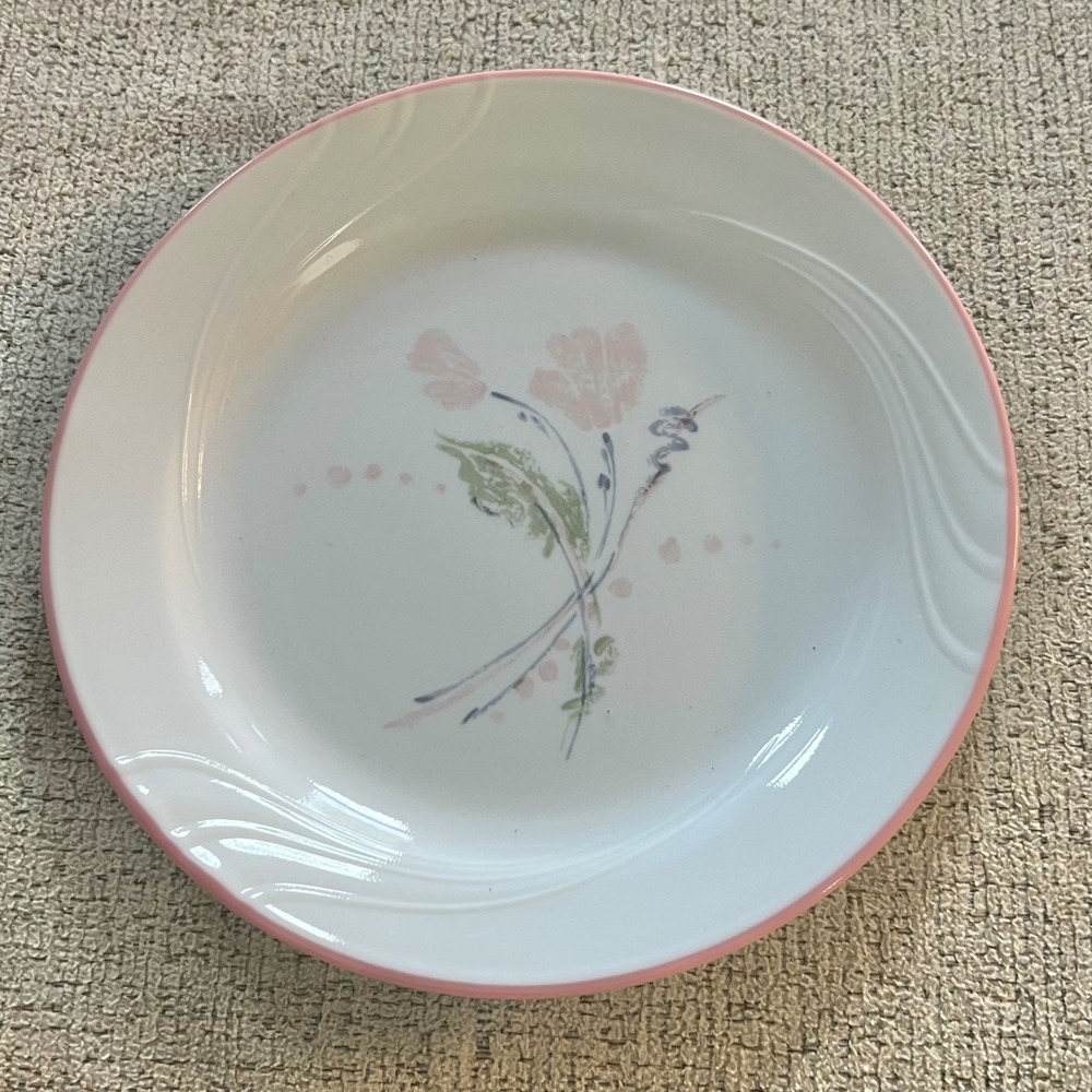 Corelle Pastel Ballet Bread and Butter Plate 7.25 Inch Swirl Rim Vintage Corning
